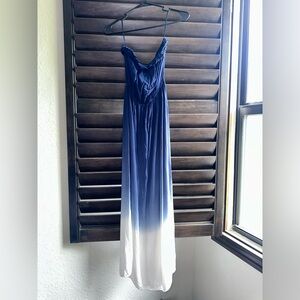 Strapless ombre maxi dress